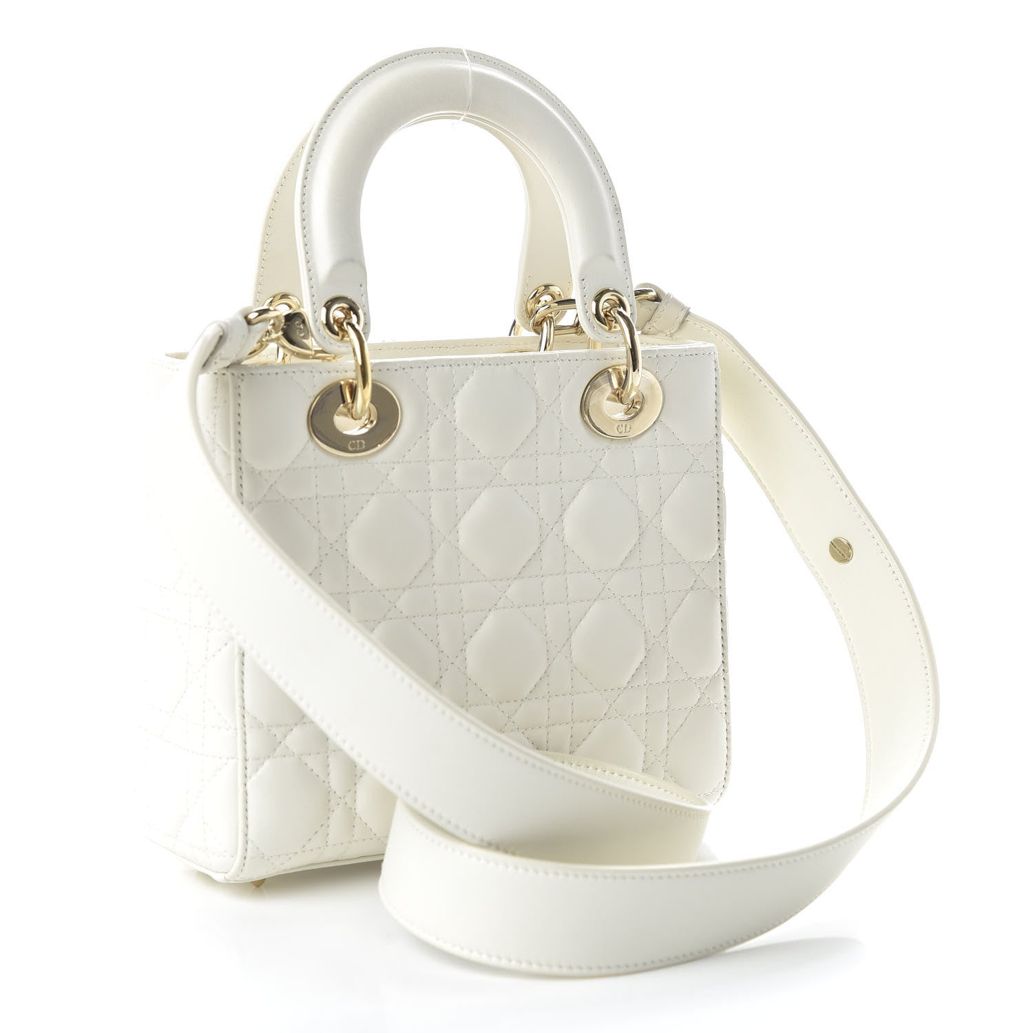 Christian Dior Lambskin Cannage Small My ABCDior Lady Dior White 3 of 12