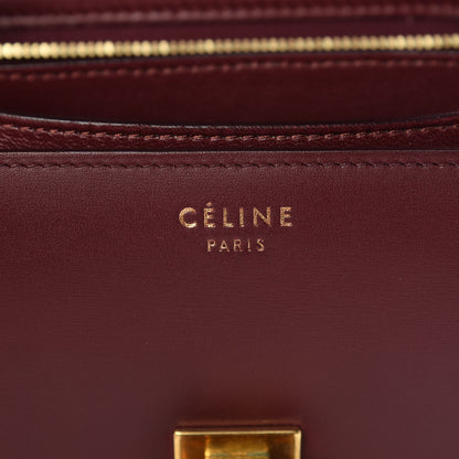 Celine Box Calfskin Small Classic Box Flap Bag Burgundy 6 of 10
