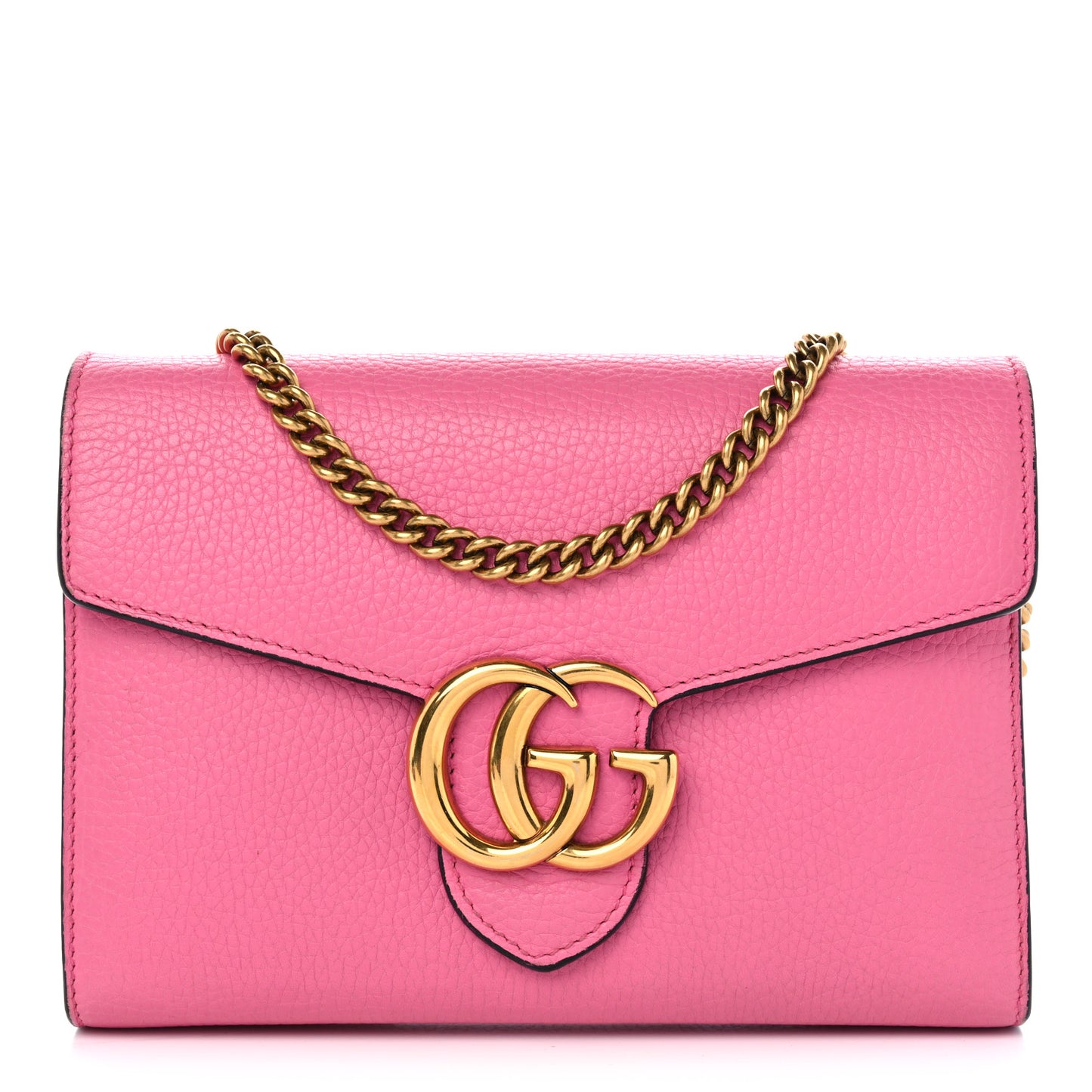 Cellarius Calfskin GG Marmont Chain Wallet Pink Tropical Flower