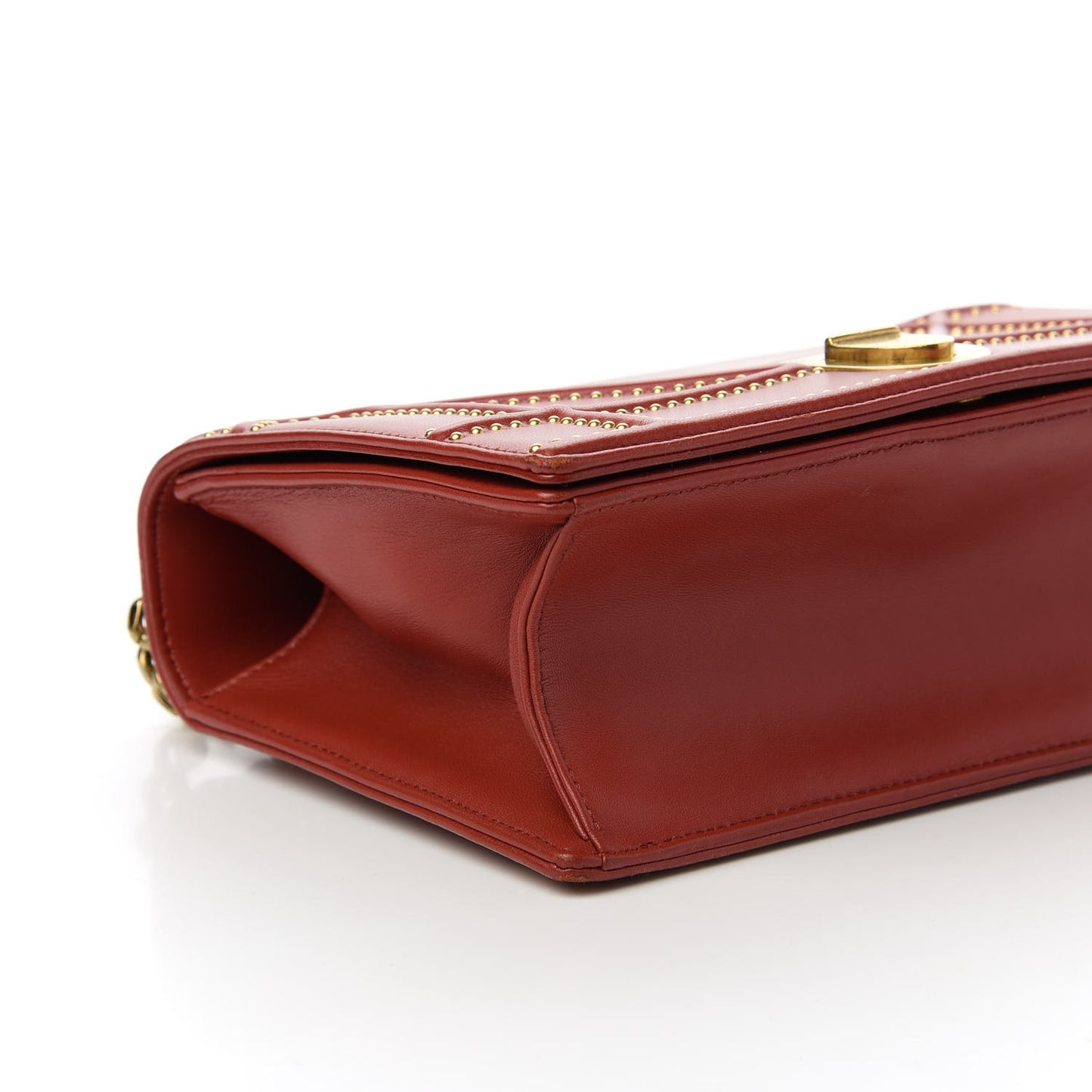 Calfskin Studded Medium Diorama Flap Bag Red