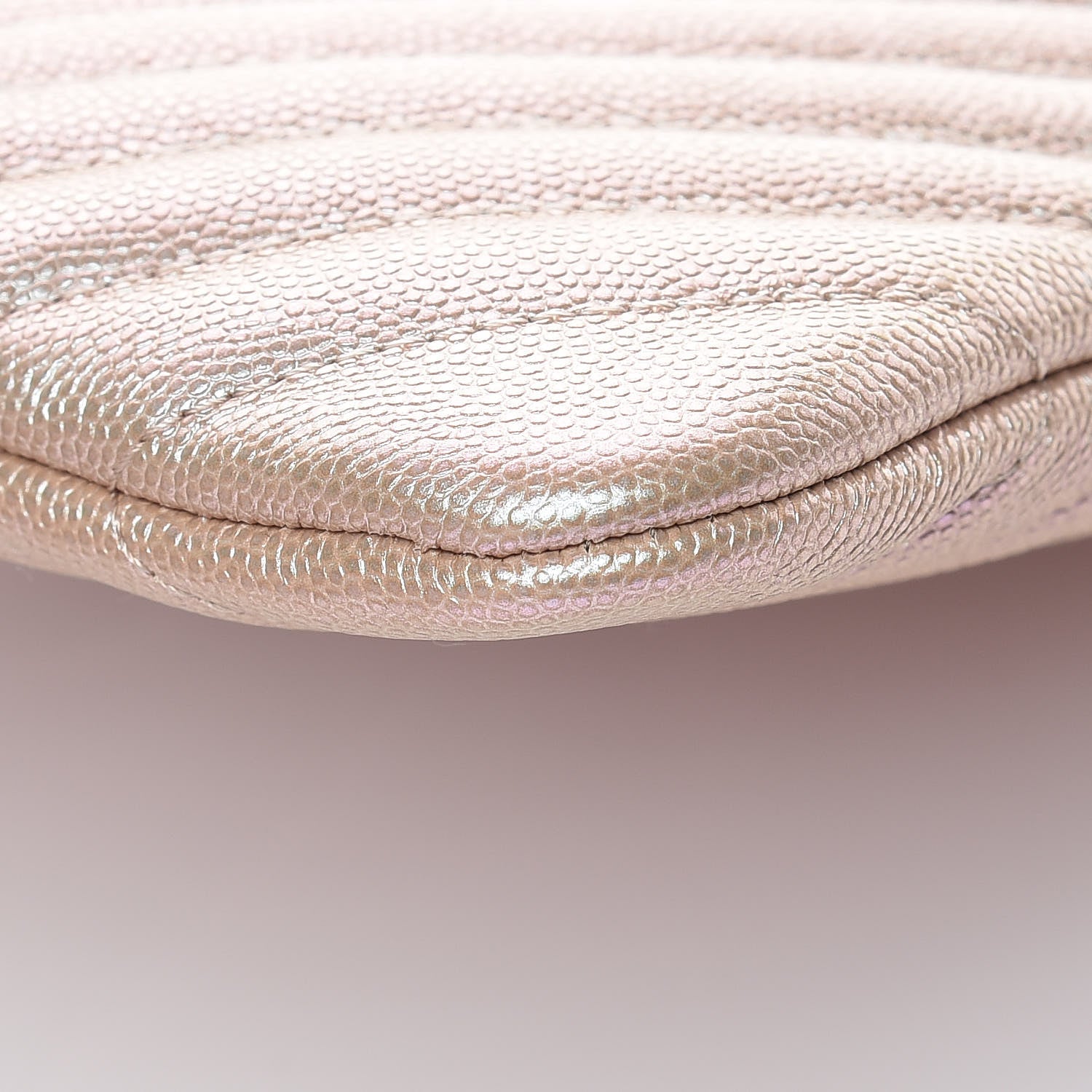 Chanel Iridescent Caviar Chevron Quilted Medium Cosmetic Case Light Gold 5 of 10