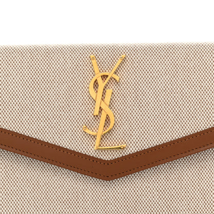 Saint Laurent Canvas Uptown Pouch Natural Beige Brick 8 of 8
