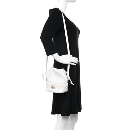 Versace Nappa Quilted Medusa Bucket Bag White 2 of 10