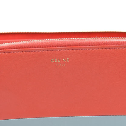 Celine Lambskin Large Zip Around Multifunction Wallet Orange Grey 6 of 10