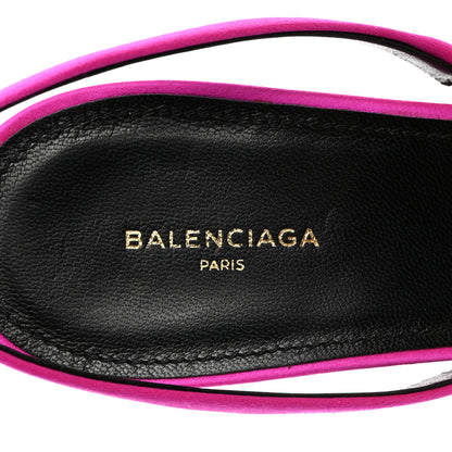 Balenciaga Satin Pointed Toe Knife Slingback Mules 40 Rose Fuchsia 6 of 10