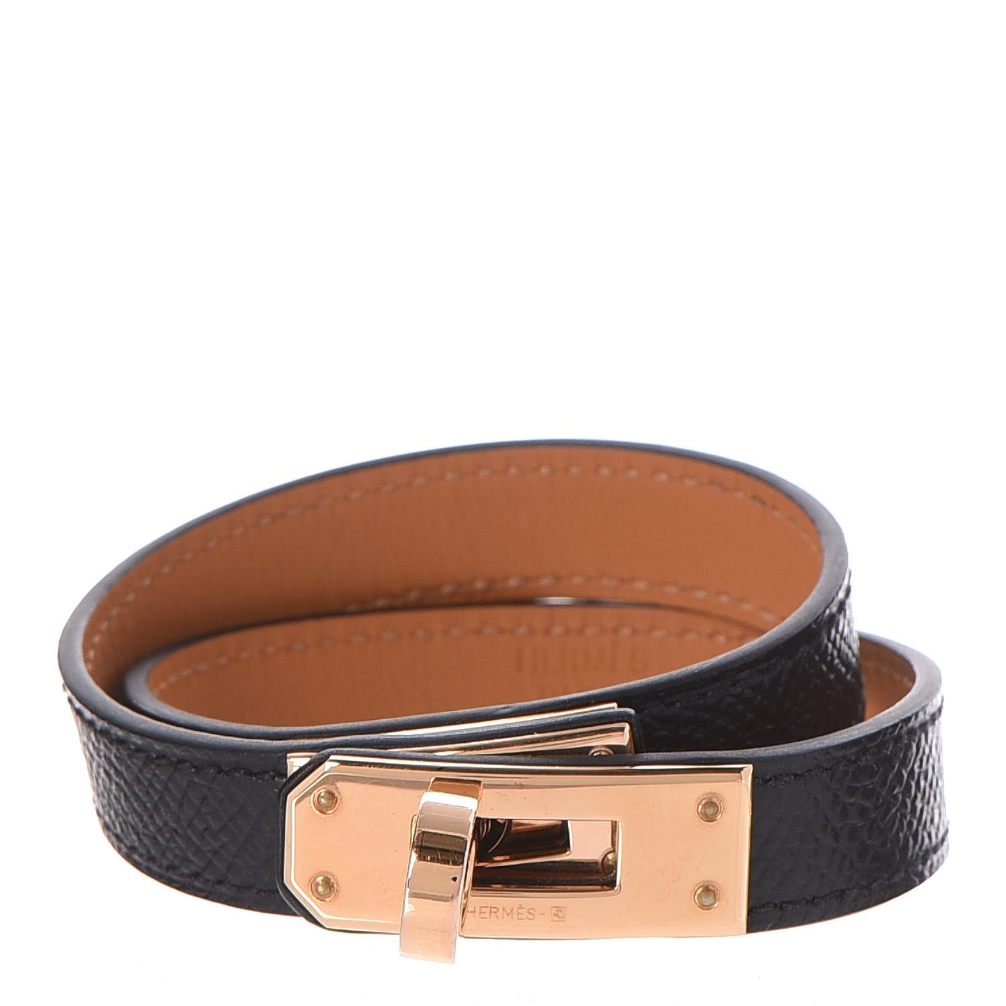 Epsom Kelly Double Tour Bracelet S Black
