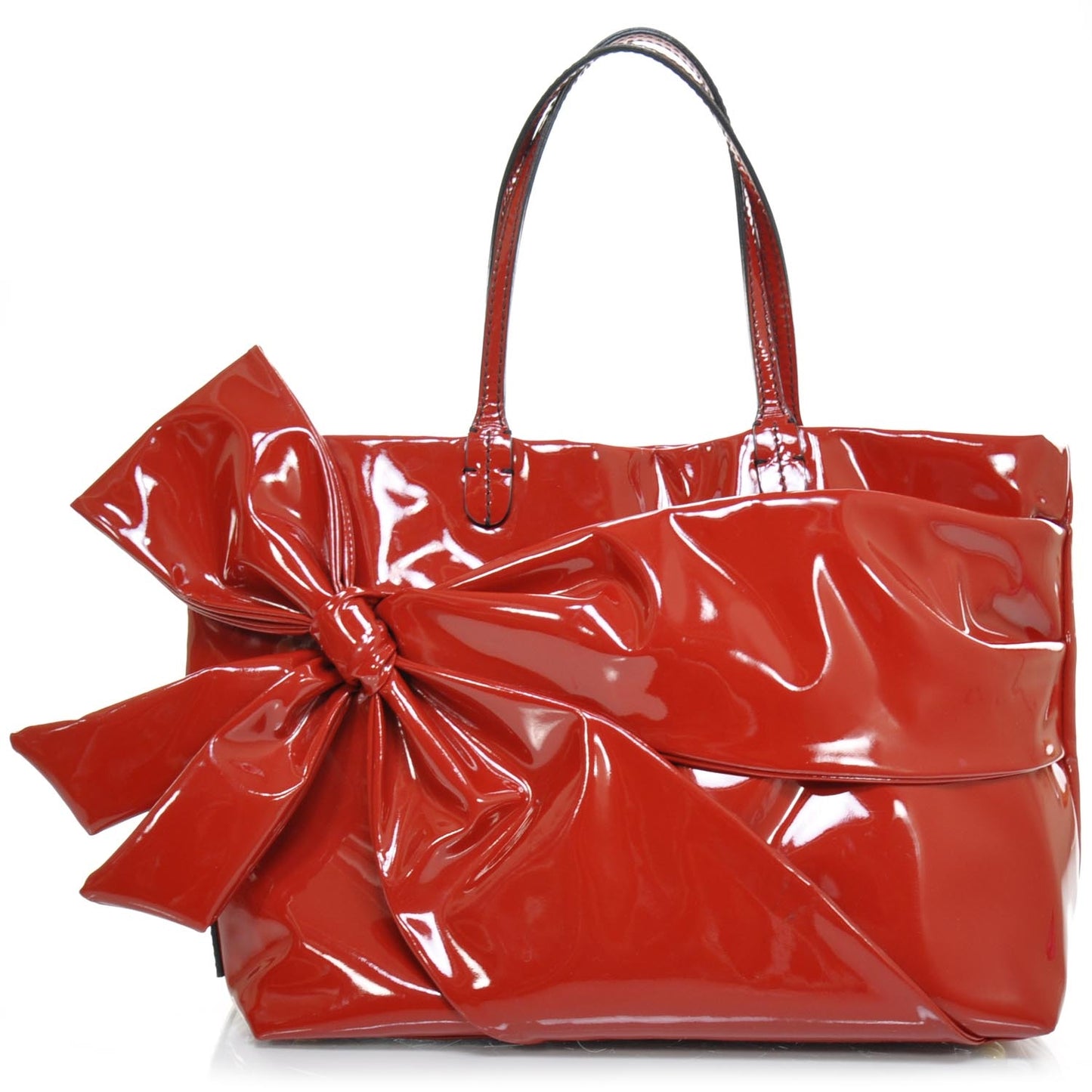 Patent Lacca Bow Tote Red