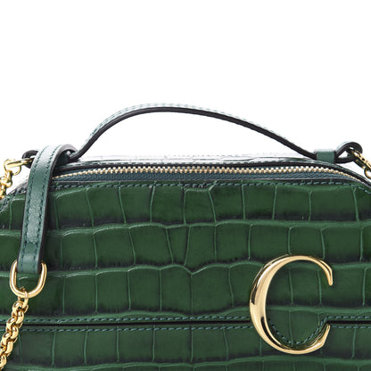 Chloe Calfskin Crocodile Embossed Mini C Vanity Bag Woodsy Green 10 of 10