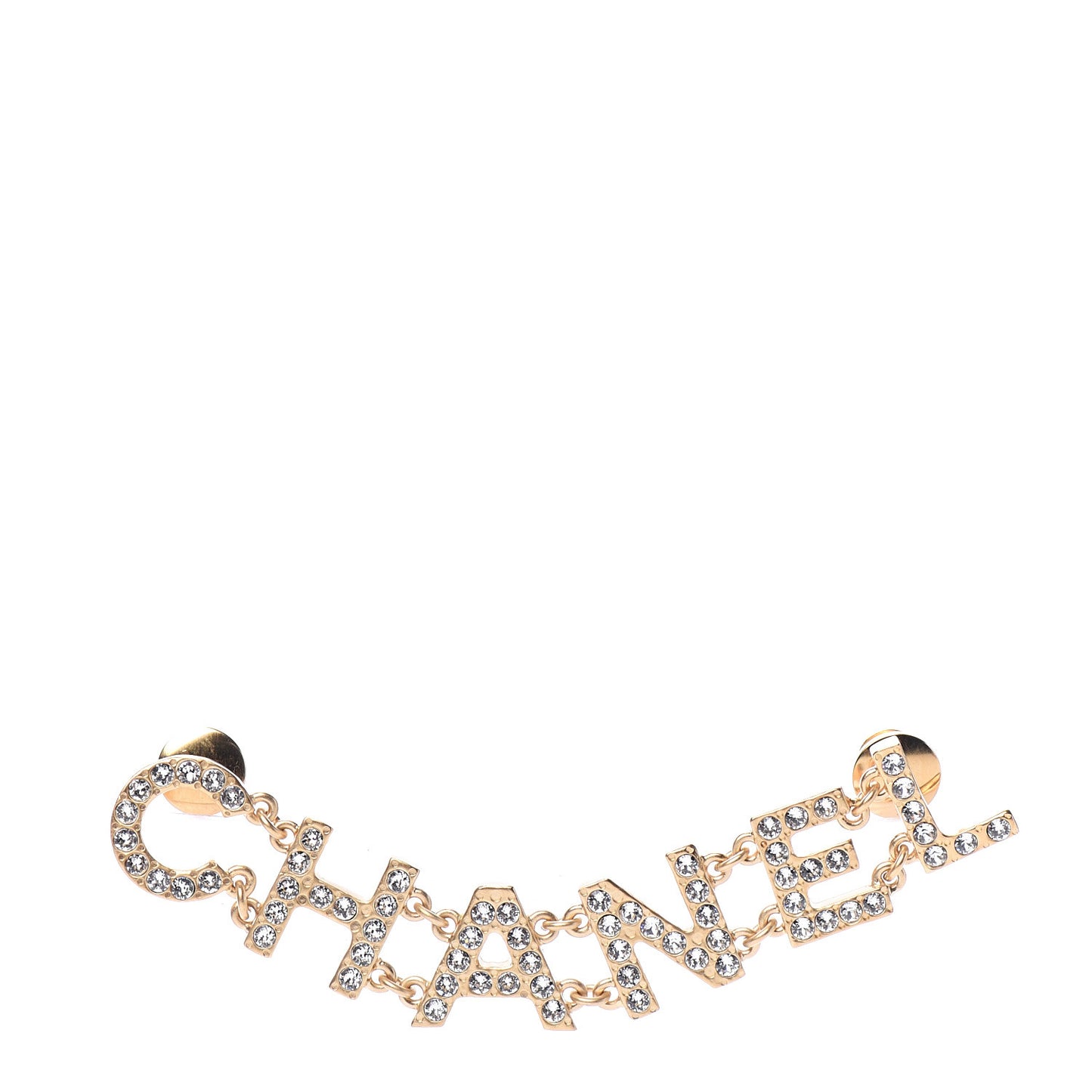 Crystal Logo Brooch Set Gold