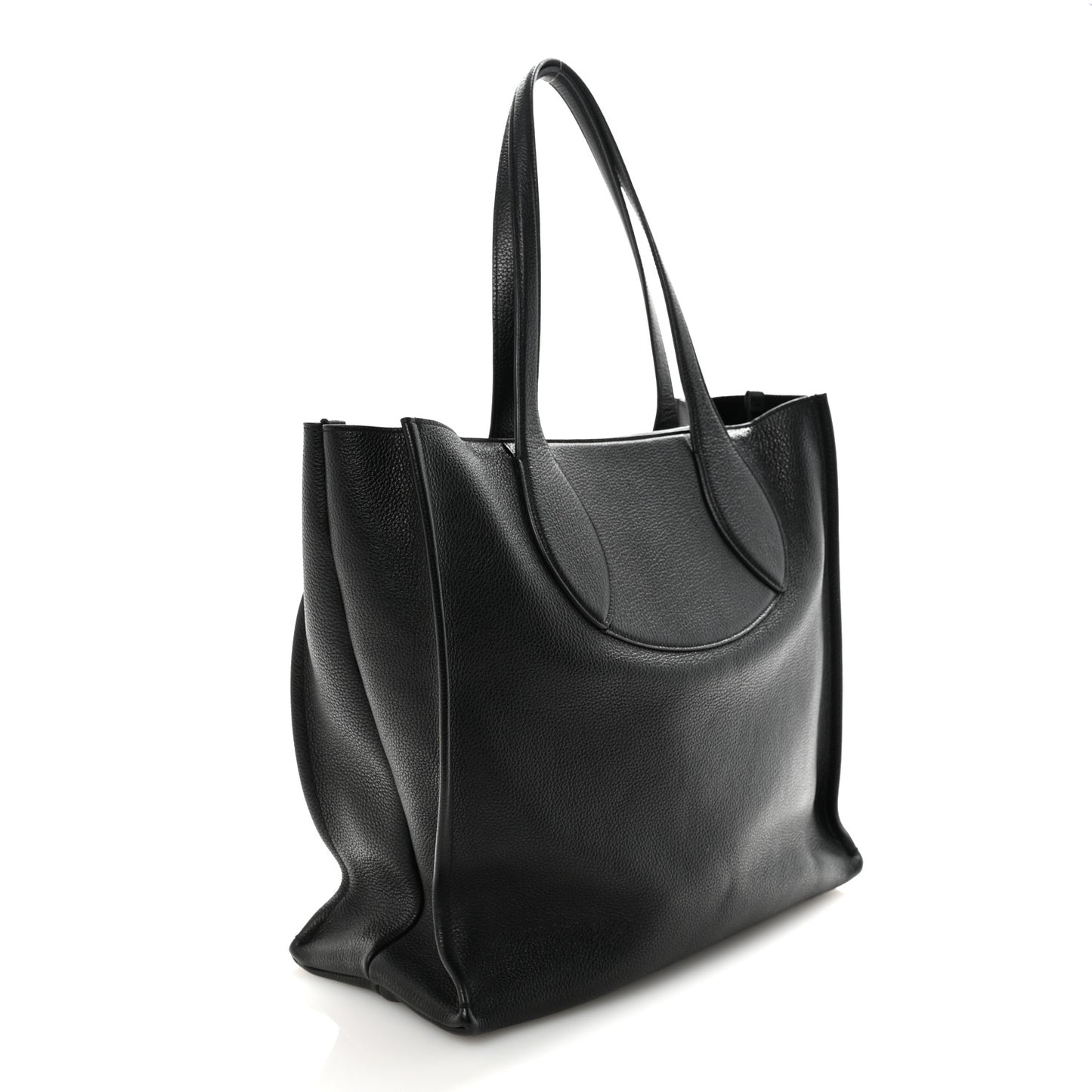 Calfskin Maxi Gancini Tote Black