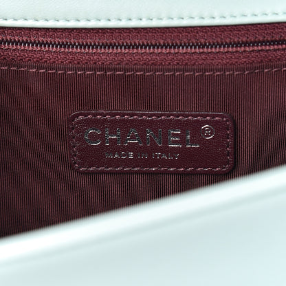 Chanel Wrinkled Lambskin Chevron Quilted New Medium Boy Flap Light Green 5 of 17