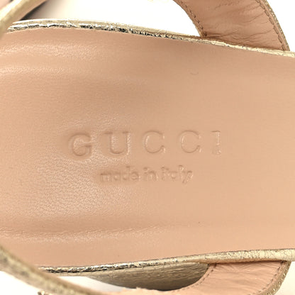Gucci Galassia GG Marmont Ankle Wrap 75mm Sandals 36 Platino 7 of 8
