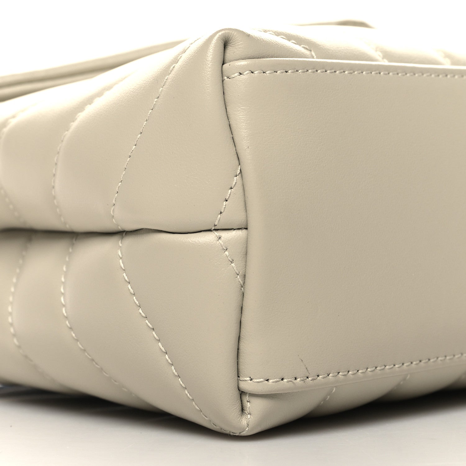 Saint Laurent Calfskin Y Quilted Monogram Small Loulou Chain Satchel Blanc Vintage 9 of 11