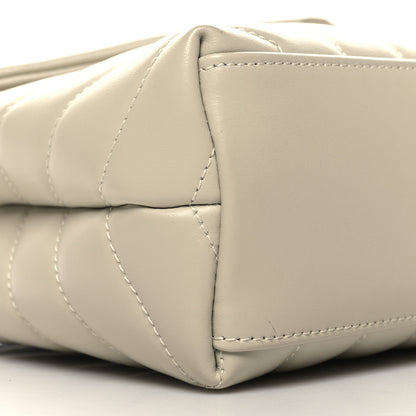 Saint Laurent Calfskin Y Quilted Monogram Small Loulou Chain Satchel Blanc Vintage 9 of 11