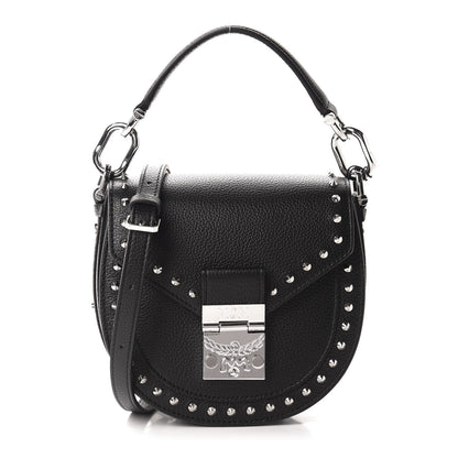 MCM Calfskin Mini Patricia Studded Crossbody Bag Black 1 of 10