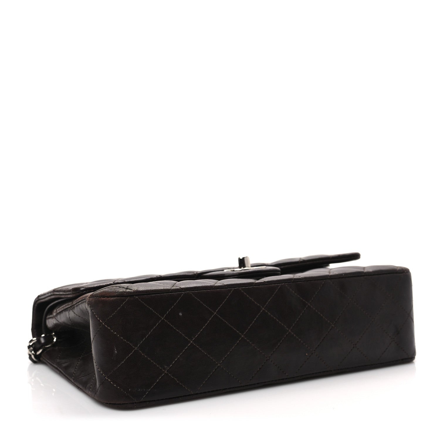 Chanel Lambskin Quilted Medium Double Flap Dark Brown 4 of 11