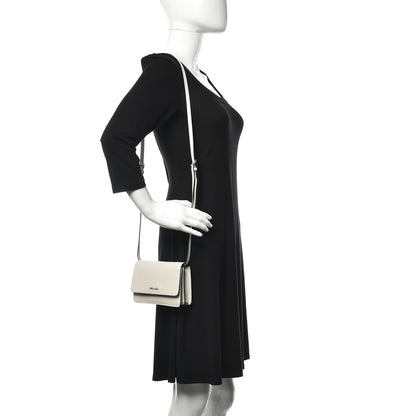 Prada Saffiano Lux Flap Wallet With Strap Talco 2 of 13
