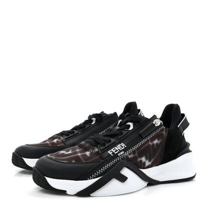 Fendi X SARAH COLEMAN Nylon Suede Lycra FF Vertigo Fendi Flow Low Top Sneakers 40 Transparent Black 4 of 11