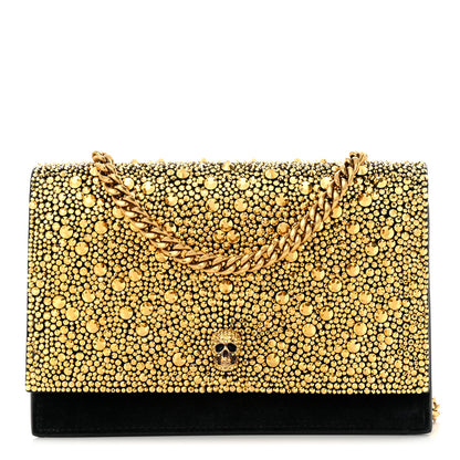 Alexander McQueen Suede Studded Mini Skull Chain Crossbody Bag Black 1 of 10