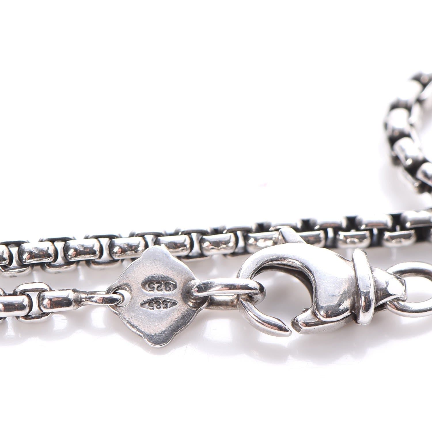 David Yurman Sterling Silver 14K Yellow Gold Pearl Logo Station Necklace 16" 4 of 7