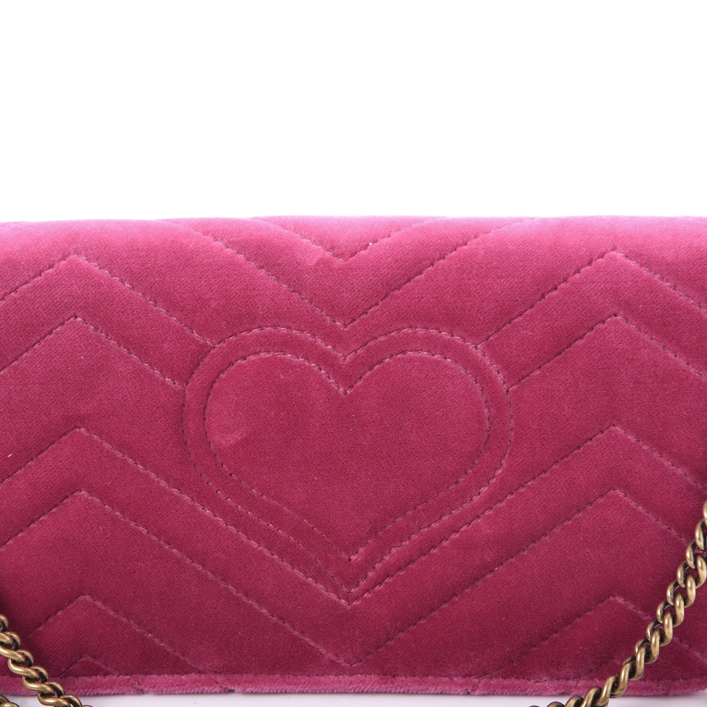 Velvet Matelasse Love Embroidered GG Marmont Mini Bag Light Raspberry Rose