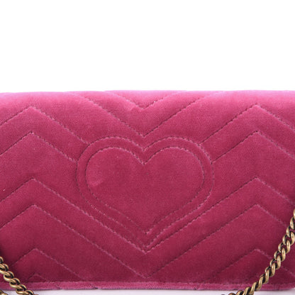 Gucci Velvet Matelasse Love Embroidered GG Marmont Mini Bag Light Raspberry Rose 8 of 8