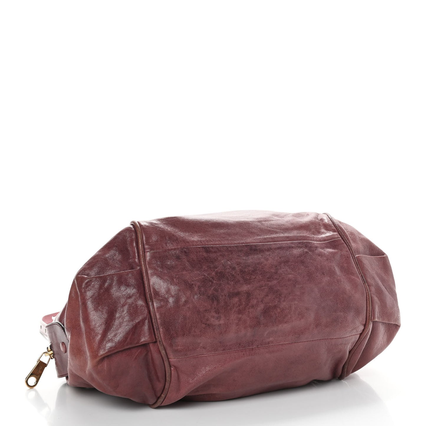 Tumbled Lambskin Small Ethel Satchel Nutmeg Moka