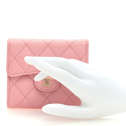 Chanel Caviar Quilted Compact Flap Wallet Light Pink 2 of 7