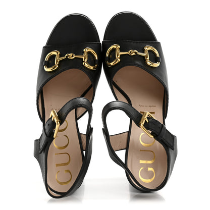Gucci Nappa Charlotte Horsebit 40/135mm Platform Sandals 40 Black 2 of 10