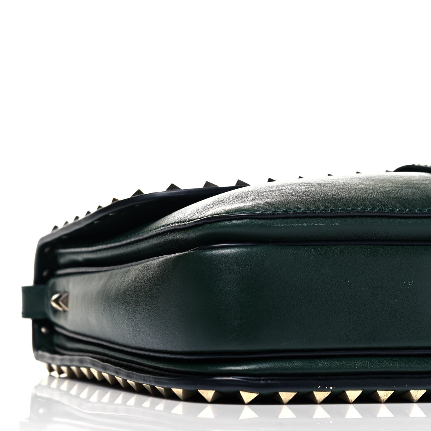 Valentino Garavani Vitello Rockstud Shoulder Flap Bag Green 5 of 11