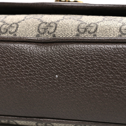 Gucci GG Supreme Monogram Textured Dollar Calfskin Web Studded Mini Ophidia Flap Shoulder Bag Beige Ebony New Acero 11 of 11