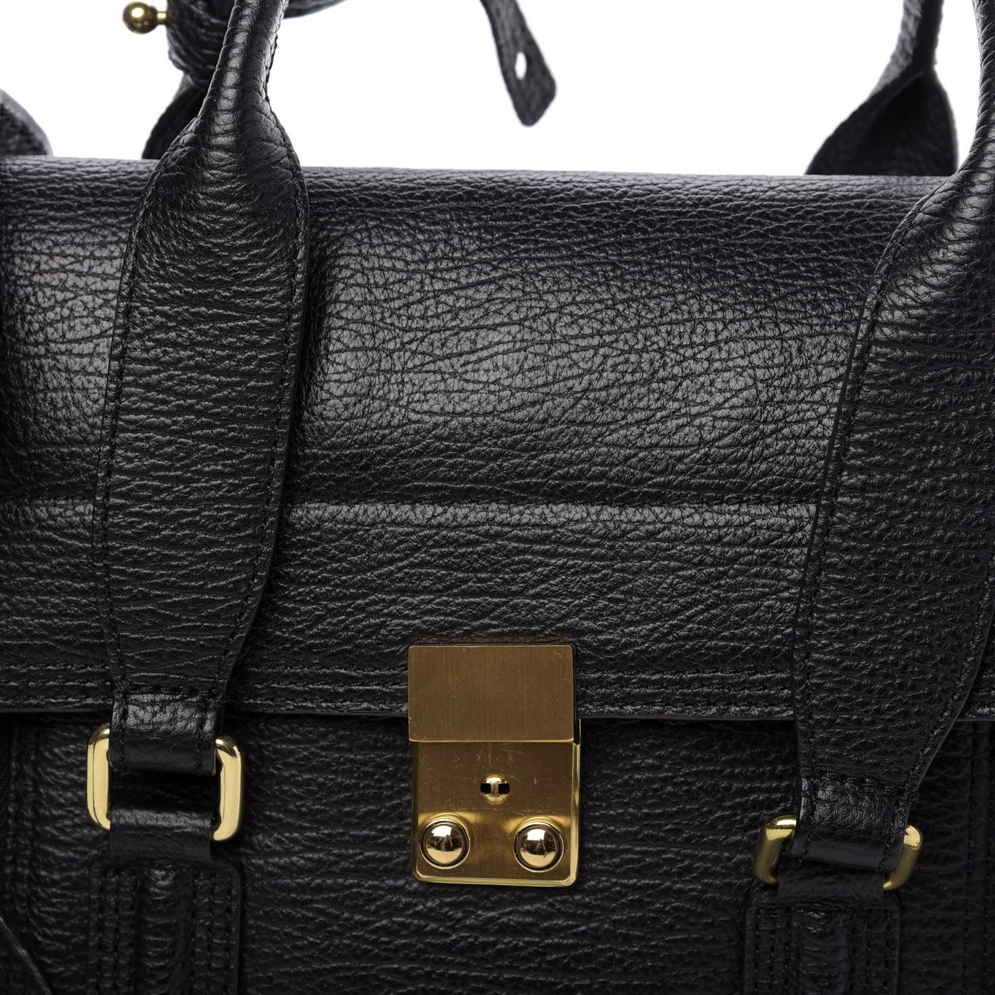 3.1 Textured Calfskin Medium Pashli Satchel Black