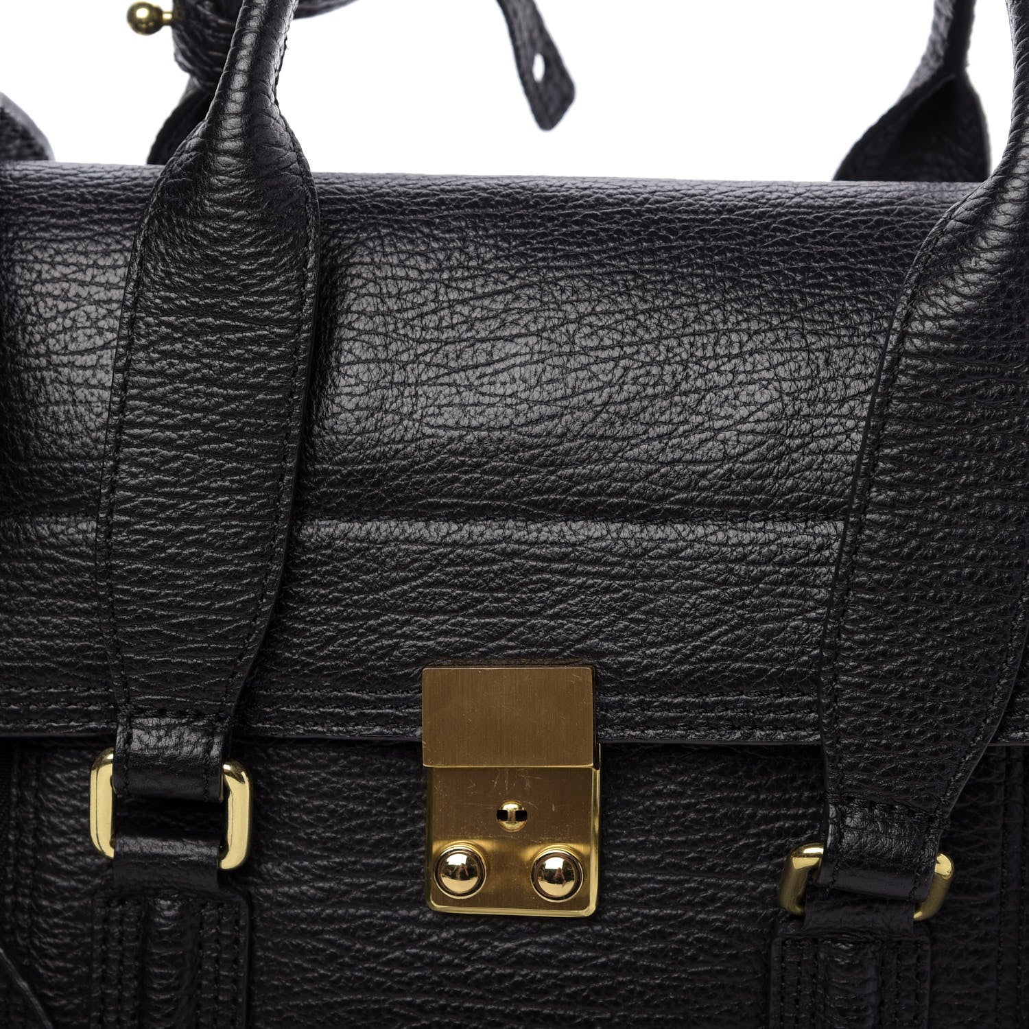 3.1 Phillip Lim 3.1 Textured Calfskin Medium Pashli Satchel Black 9 of 10