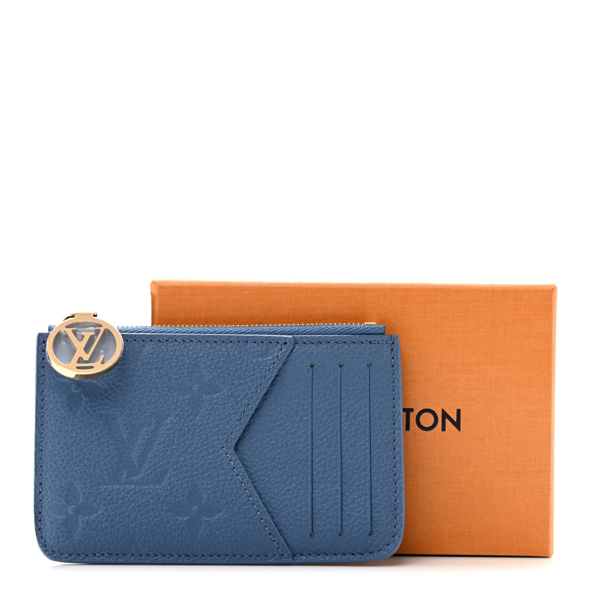 Louis Vuitton Empreinte Monogram Zipped Romy Card Holder Blue Jeans 9 of 9