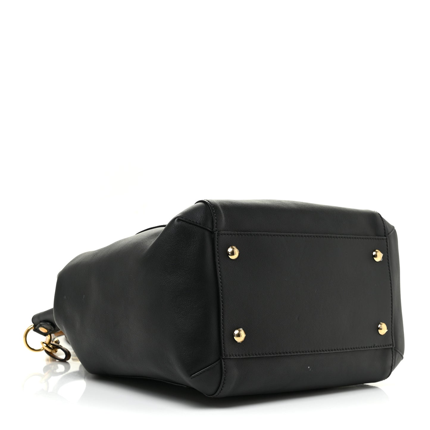 Vitello Grace King Karligraphy Chain Bucket Bag Black Bisquit