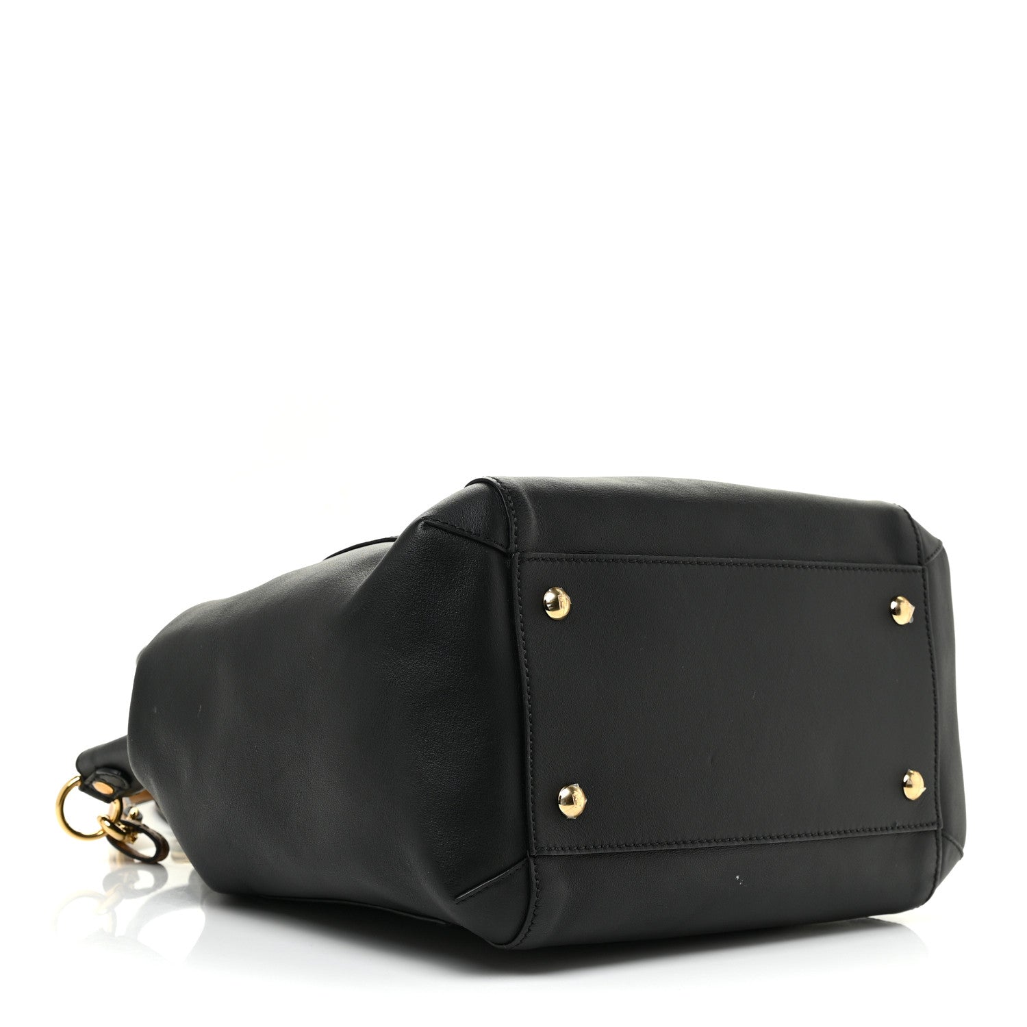 Fendi Vitello Grace King Karligraphy Chain Bucket Bag Black Bisquit 4 of 12