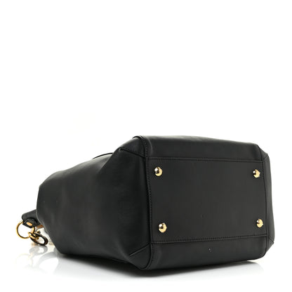 Fendi Vitello Grace King Karligraphy Chain Bucket Bag Black Bisquit 4 of 12