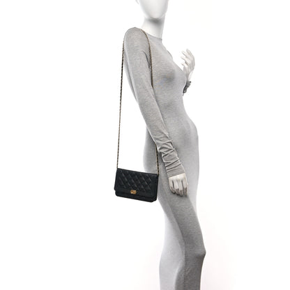 Chanel Caviar Quilted Boy Wallet On Chain WOC Black 2 of 18