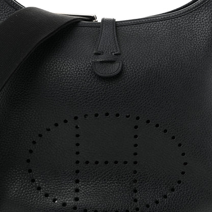 Hermes Taurillon Clemence Evelyne III PM Black 8 of 10