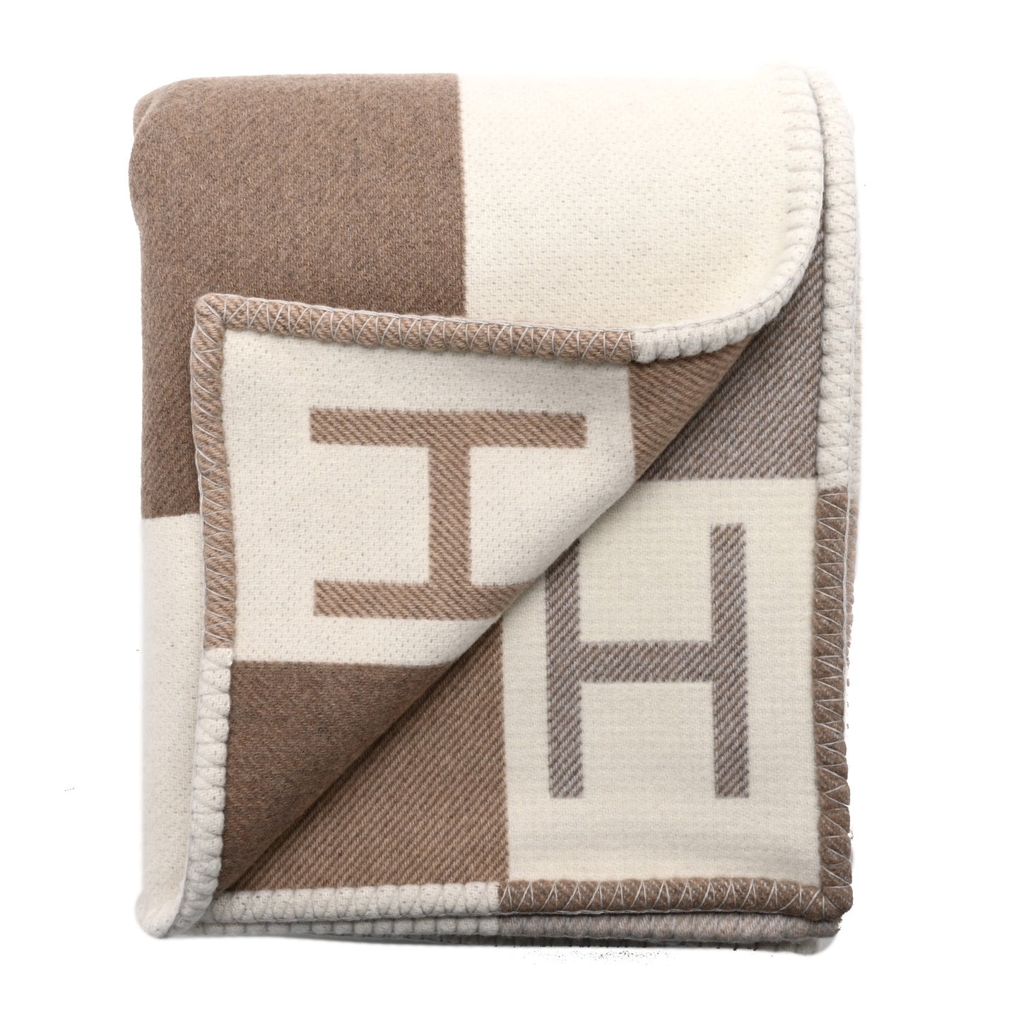 Wool Cashmere Avalon Vibration Blanket Ecru Natural