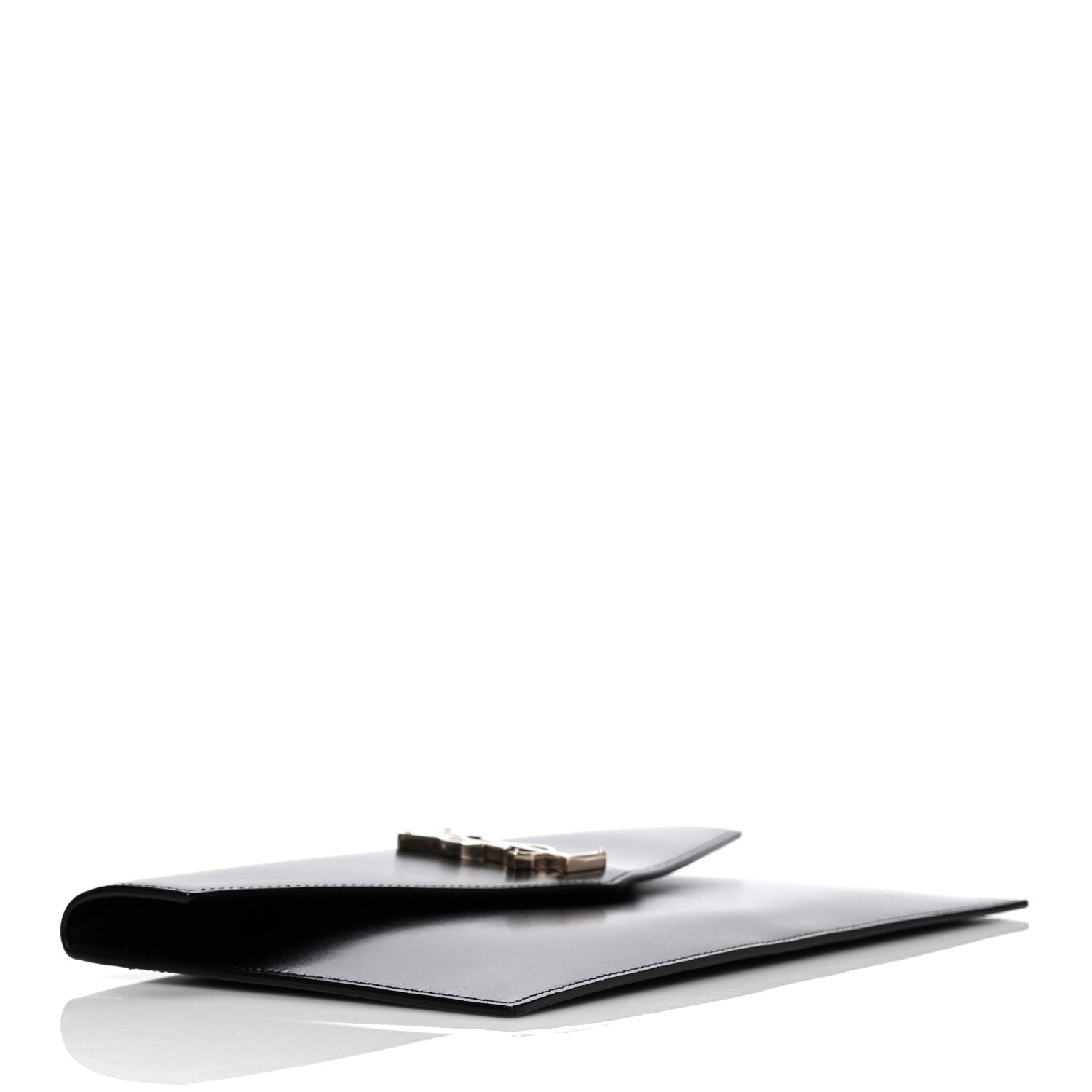 Saint Laurent Smooth Shiny Calfskin Monogram Uptown Pouch Black 4 of 14