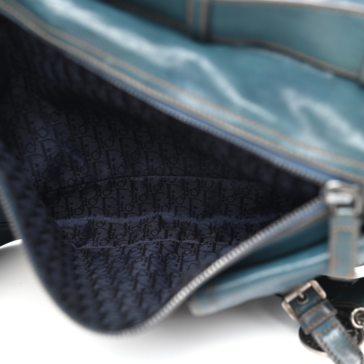 Christian Dior Calfskin Medium Gaucho Double Saddle Bag Dark Blue 4 of 21
