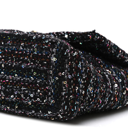 Chanel Tweed Sequin Quilted Medium Chanel 19 Flap Black Multicolor 10 of 10