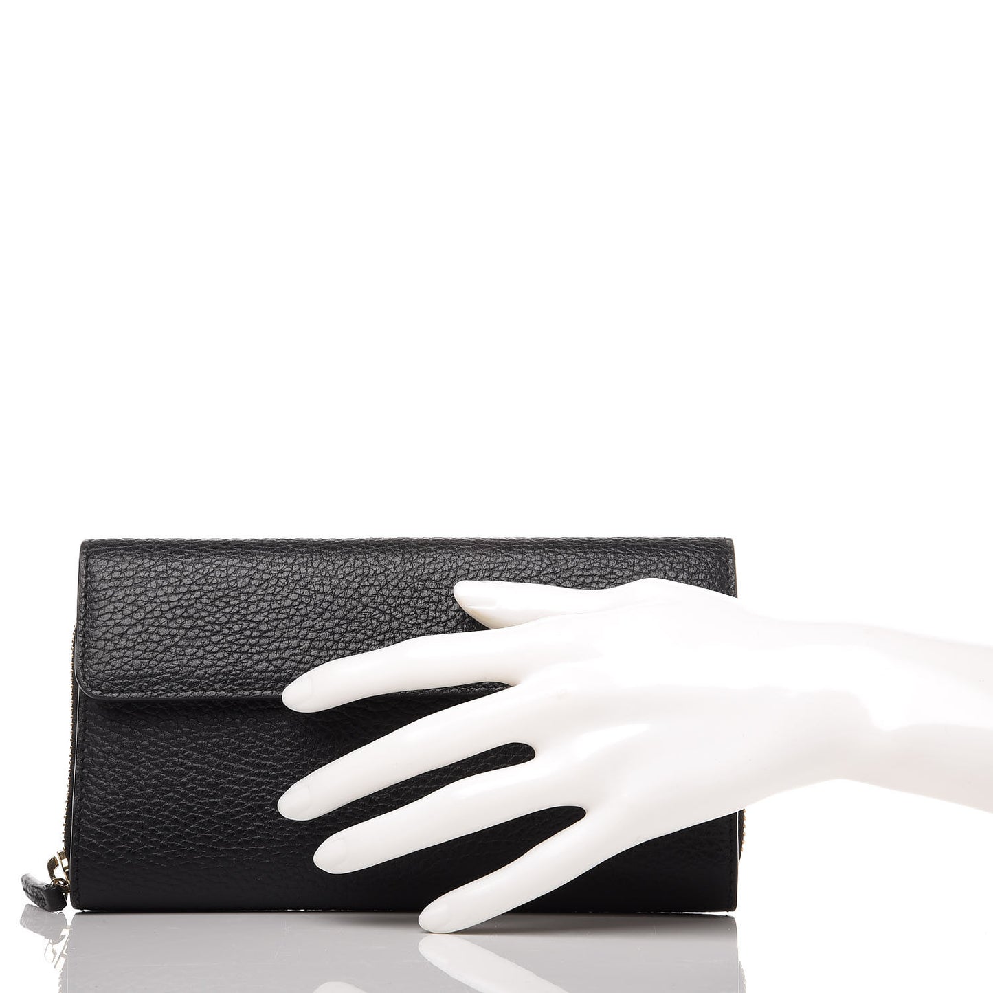 Dollar Calfskin Interlocking G Continental Wallet Black
