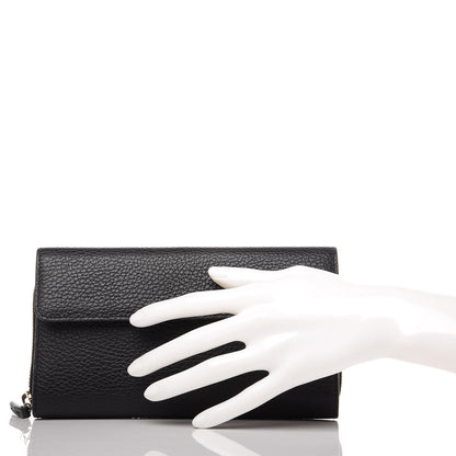 Gucci Dollar Calfskin Interlocking G Continental Wallet Black 2 of 9