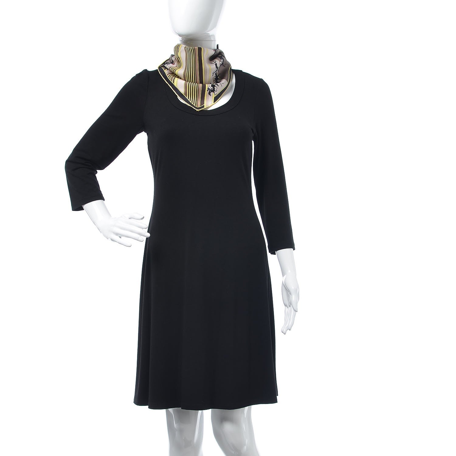 Hermes Silk Les Courses Pocket Square Etoupe Sable Jaune Vif 2 of 5