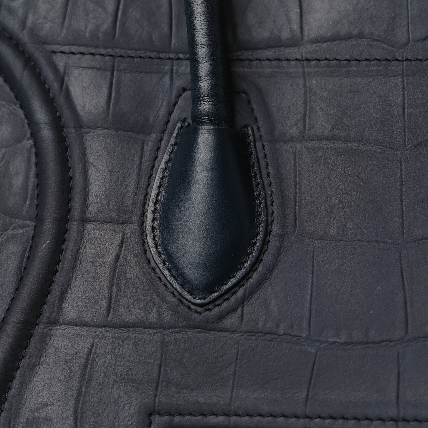 Celine Crocodile Embossed Calfskin Medium Phantom Luggage Navy Blue 11 of 11