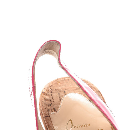 Christian Louboutin Patent Cork Marpoil Wedges 38 Pink 10 of 12