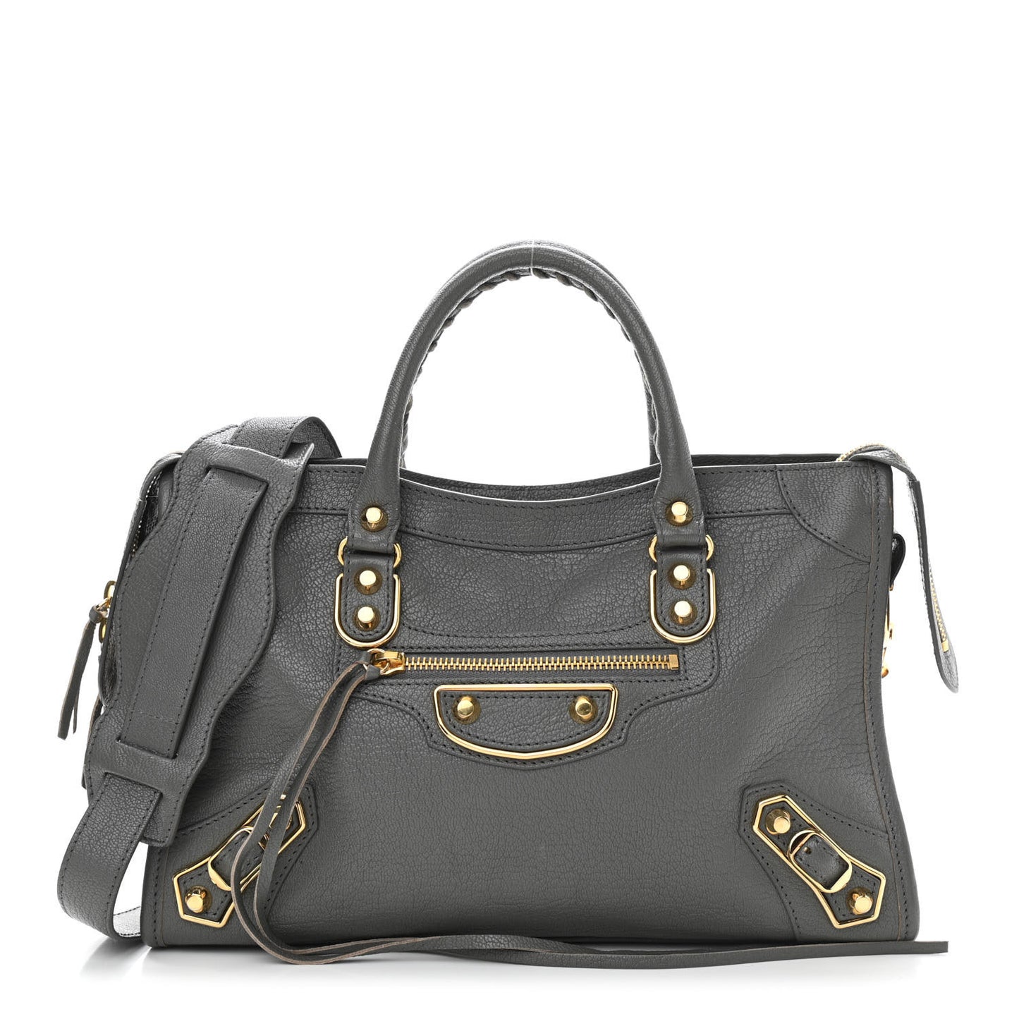 Chevre Gold Metallic Edge Hardware S City Gris Acier