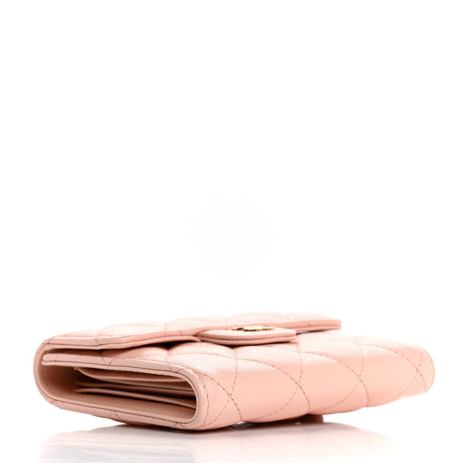 Chanel Caviar Quilted Compact Flap Wallet Light Pink 4 of 12
